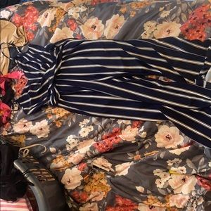 Navy Stripped Jumpsuit